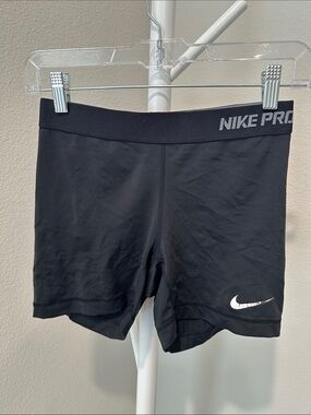 Nike Black Compression Training Shorts with White Swoosh